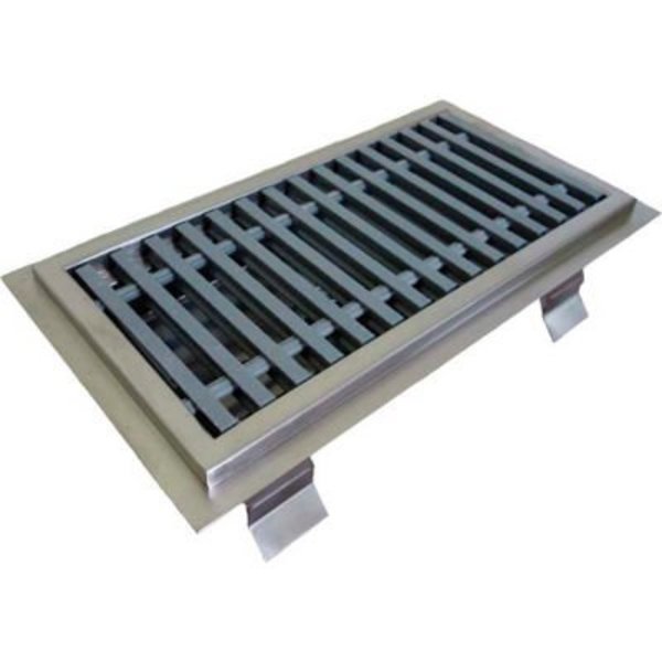 Imc Teddy Foodservice Equip IMC Anti-Splash Floor Trough with Fiberglass Grating & 1 Center Drain ASFT-12108-PFG